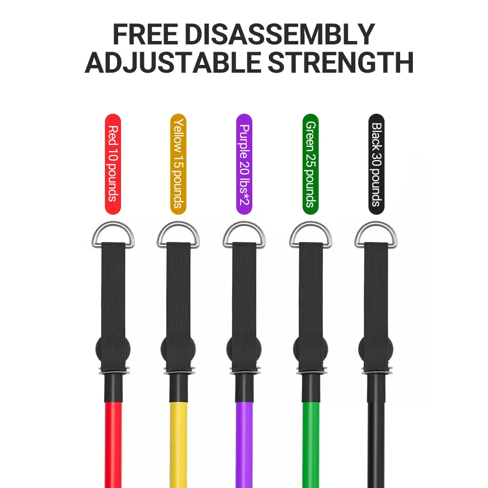 Conjunto de faixas de resistência para musculação, tensor multifuncional, cinto de treinamento muscular, faixas elásticas, equipamento fitness portátil
