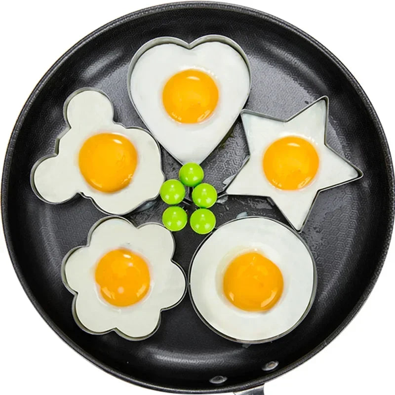 Molde De Ovo Frito De Aço Inoxidável, Fabricante De Panquecas De Coração, Cozimento Ao Pequeno Almoço, Anéis De Omelete, Cozinhar Ferramentas, Acessórios De Cozinha, Gadget, Novo