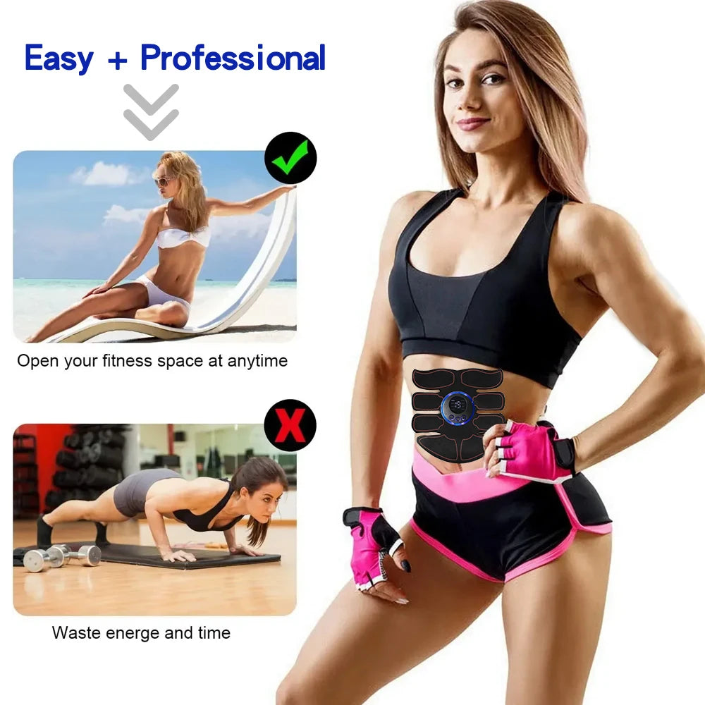Inteligente sem fio 19 engrenagens ems estimulador muscular treinador abdominal para casa emagrecimento fitness quadris braços abdômen abs máquina de massagem