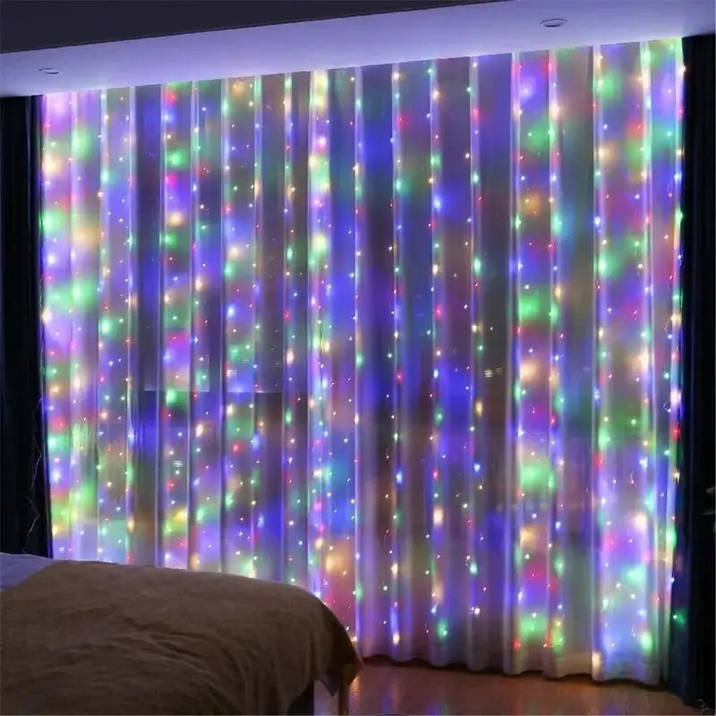 3/4/6m cortina led luzes da corda guirlanda usb festão controle remoto luzes da guirlanda de fadas decoração natal para o quarto casa