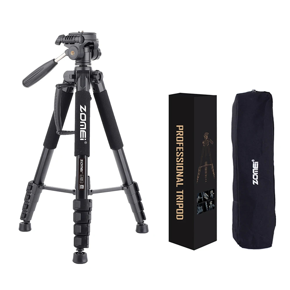 Zomei Q188 188cm Acessórios de fotografia profissional câmera de vídeo tripé DSLR para telefone com suporte para telefone