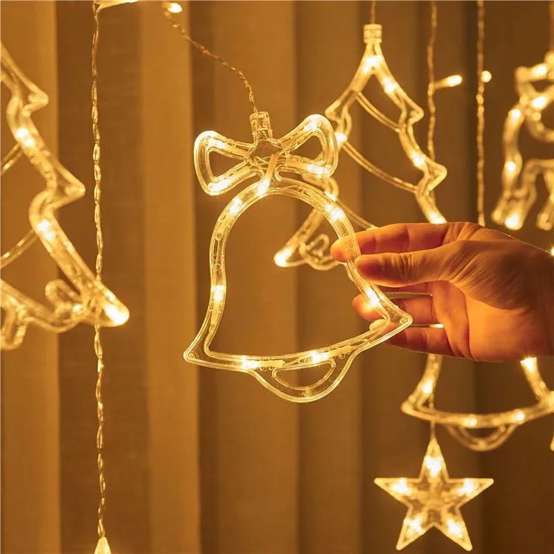 Led guirlanda de natal luzes da corda cortina de fadas luz para casa festa de ano novo casamento decoração do feriado