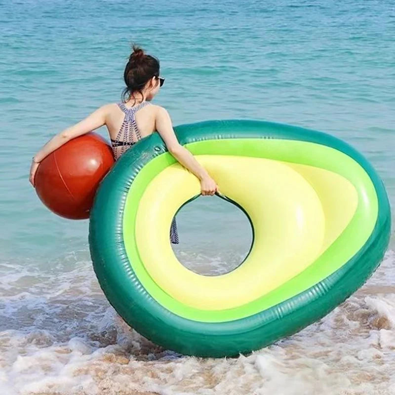 Cama Flutuante Inflável De Abacate, bola De Praia De PVC, brinquedos De água, fileira Flutuante, Esteira