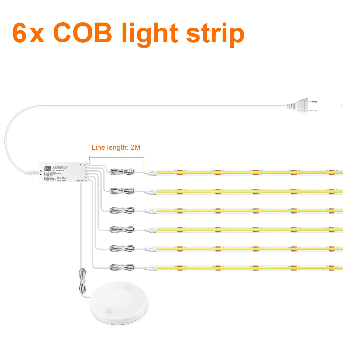 Placa acústica led decorativa cob tira de luz toque regulável parede fundo lâmpada mostrar prateleira sob o armário quarto luz da noite