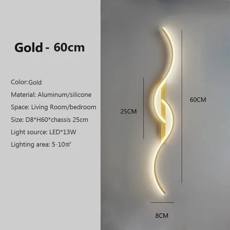 Moderna lâmpada de parede led minimalista luz led quarto cabeceira longa tira arandelas sala estar sofá casa luminária interior