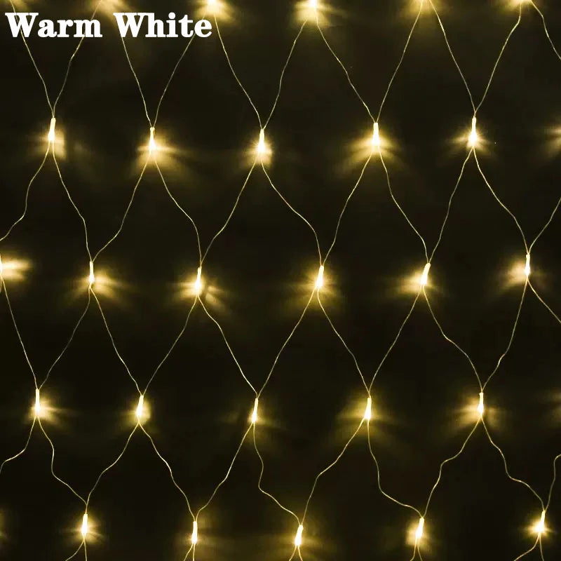 3x2m luz de natal rede malha cortina luzes decoração festa casamento ao ar livre lâmpada à prova dwaterproof água cortina luz