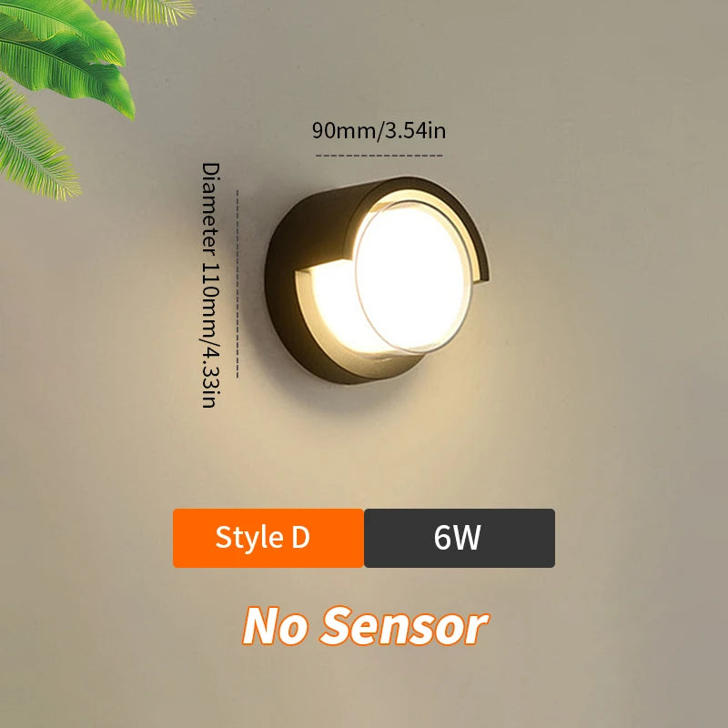 Lâmpada de parede led iluminação radar sensor movimento AC85-265V 6/12w branco quente branco frio adequado para decoração casa ao ar livre indoor