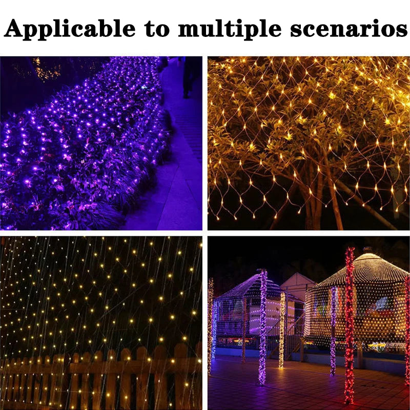 3x2m luz de natal rede malha cortina luzes decoração festa casamento ao ar livre lâmpada à prova dwaterproof água cortina luz