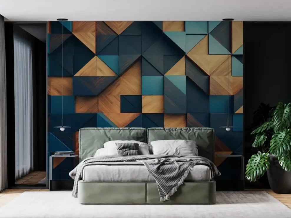 Beibehang Personalize a mais recente decoração de quarto e sala de estar com papel de parede de fundo geométrico abstrato tridimensional