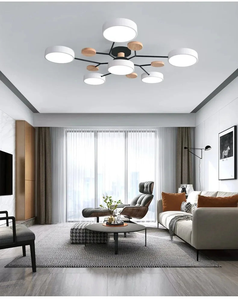 Lustre LED com 3 Cores Diferentes, Iluminação Interior, Adequado para Sala de Estar, Quarto, Hotel, Apartamento, Estudo, Decoração do Lar
