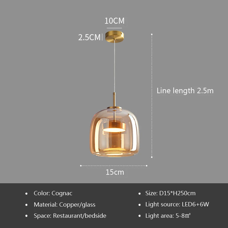 Nordic led pingente de vidro luz simples e moderno restaurante bar balcão café cabeceira decoração interior luminárias