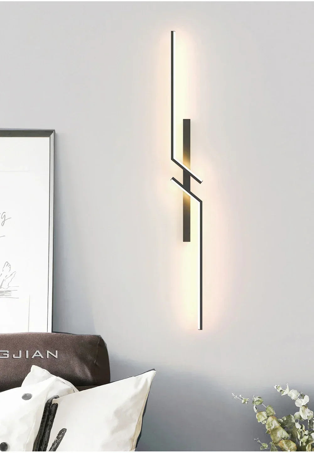 Moderna lâmpada de parede led 100/120cm tira longa arandela sala estar quarto cabeceira barra decoração casa controle remoto led lustre
