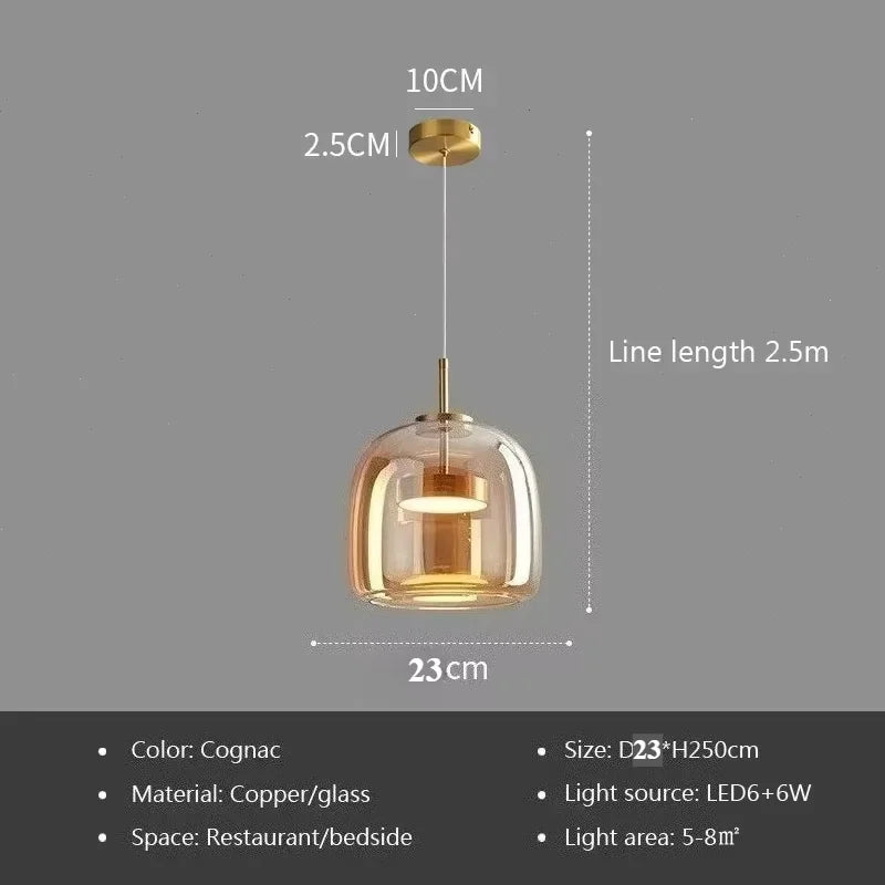 Nordic led pingente de vidro luz simples e moderno restaurante bar balcão café cabeceira decoração interior luminárias