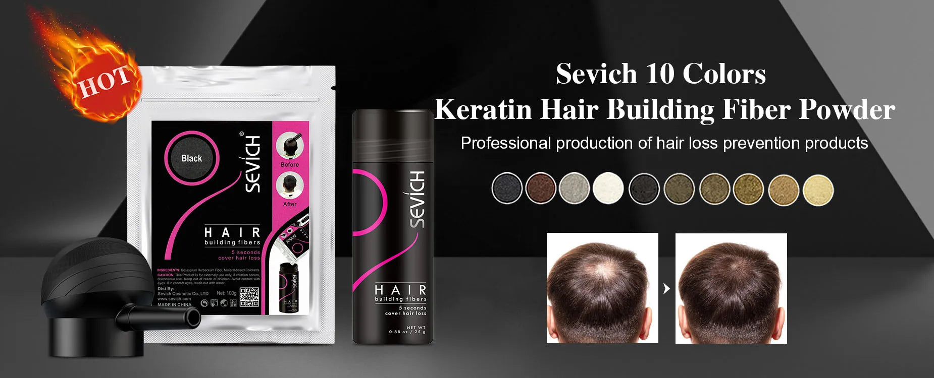 3 pçs conjunto de fibras de cabelo queratina construção do cabelo estilo em pó perda de cabelo instantâneo recrescimento espessamento pós linha fina barba enchimento