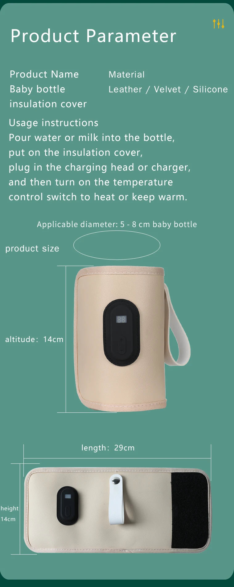 Aquecedor de garrafa de enfermagem do bebê aquecedor de leite do bebê, aquecedor de garrafa portátil usb para carro, acessórios de viagem ao ar livre portátil