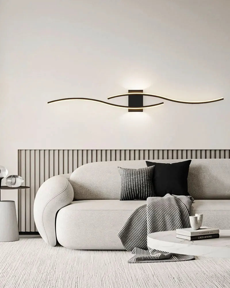 Luzes de parede LED internas para quarto, lâmpadas de parede LED para cima e baixo, luminárias para fundo do sofá, iluminação interior, preto
