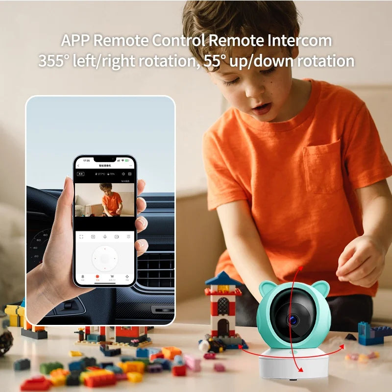 Danmini 2.4g monitor do bebê ptz móvel tuya app controle remoto 5 ''display hd 1080p câmera intercomunicador bidirecional visão noturna babyphone
