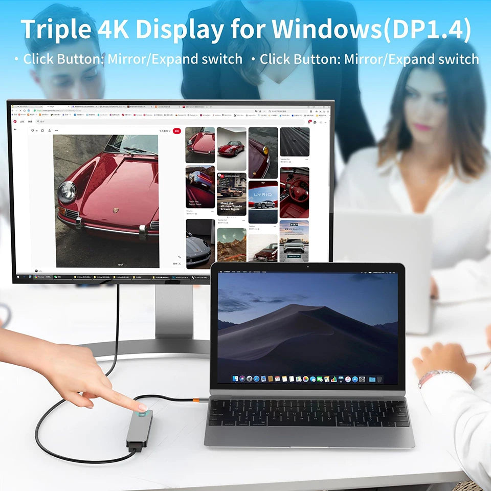 5/8 em 1 usb c para hdmi-adaptador 4k 60hz tipo c divisor usb3.0/3.1 hub docking station pd sd tf 3.5mm para portátil ipad