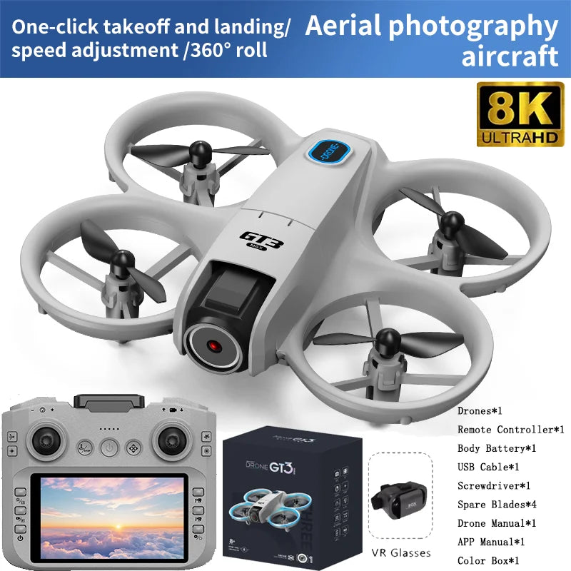 New GT3 8K HD Drone GPS Professional Cameras Aerial Avoiding Obstacle Remote Control Brushless With Touch Remotes RC 18000M 2025