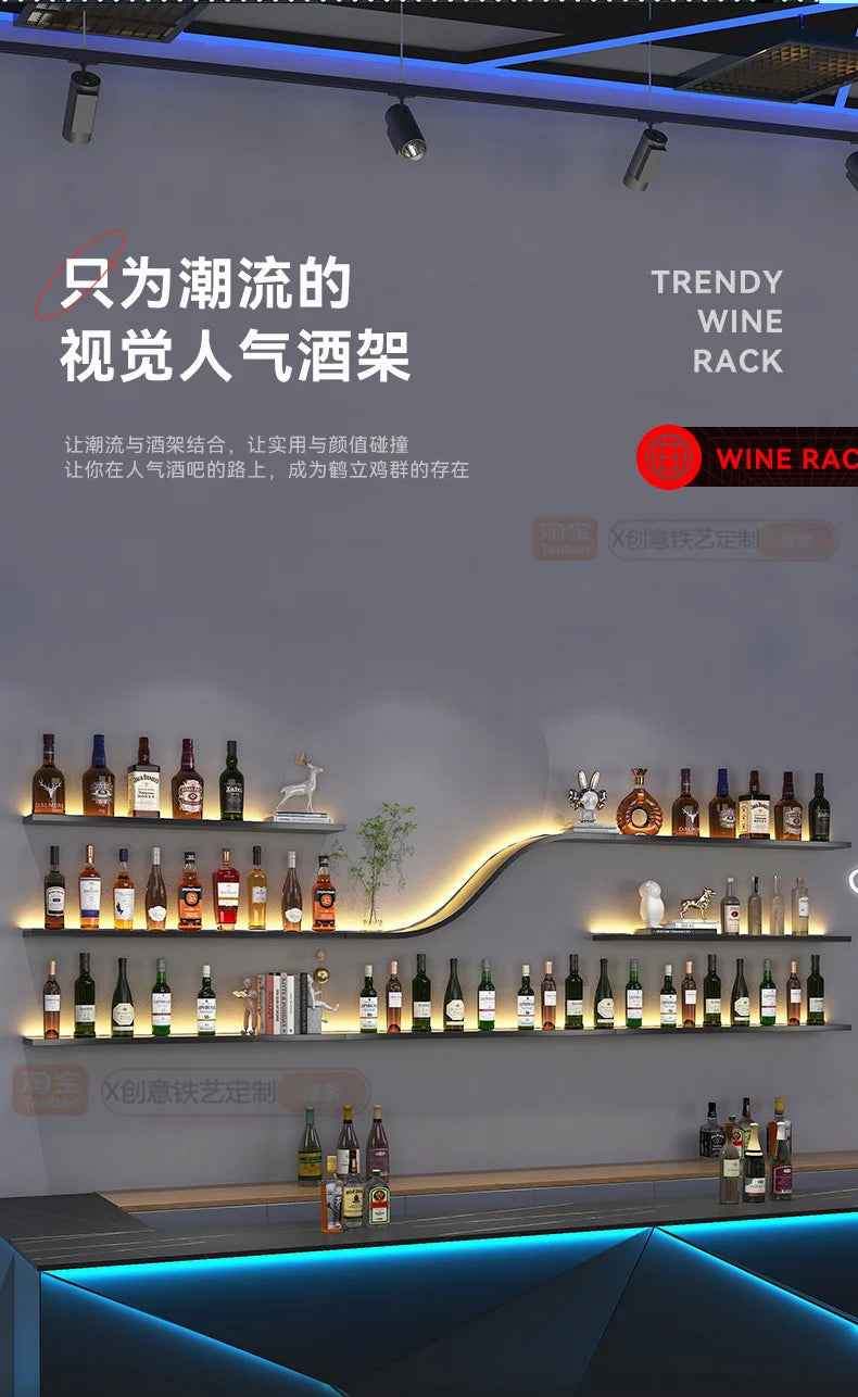 Armário de bar moderno, armário de uísque, exibição de vidro, móveis para bar doméstico, unidade de armazenamento de vinho, montagem na parede, móveis de exposição