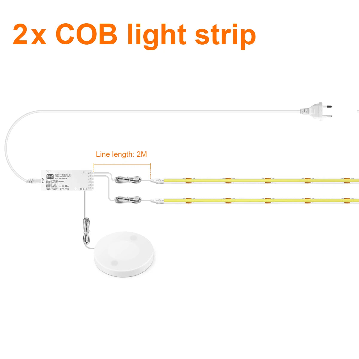 Placa acústica led decorativa cob tira de luz toque regulável parede fundo lâmpada mostrar prateleira sob o armário quarto luz da noite