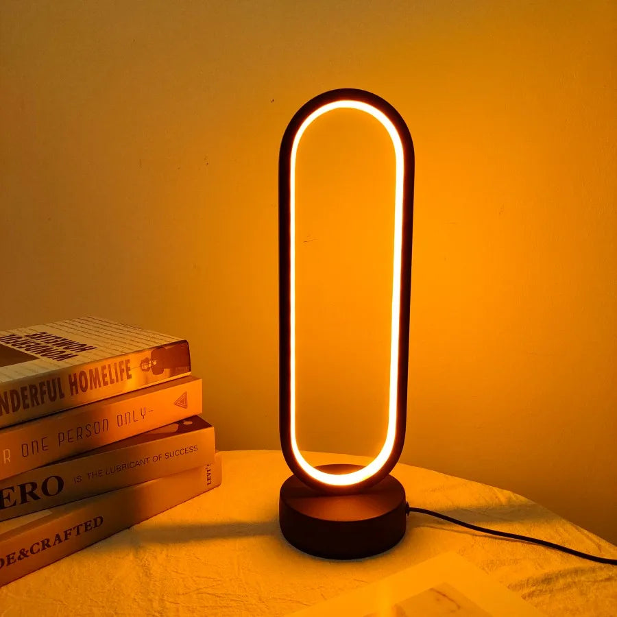 1pc lâmpada quarto anel lâmpada sala de estar três cores escurecimento lâmpada de cabeceira led night light