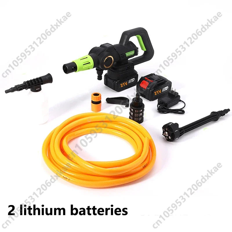 Máquina de lavar carro elétrica sem escova, 21v, alta tensão, pistola de água, sem fio, alta potência, máquina de limpeza