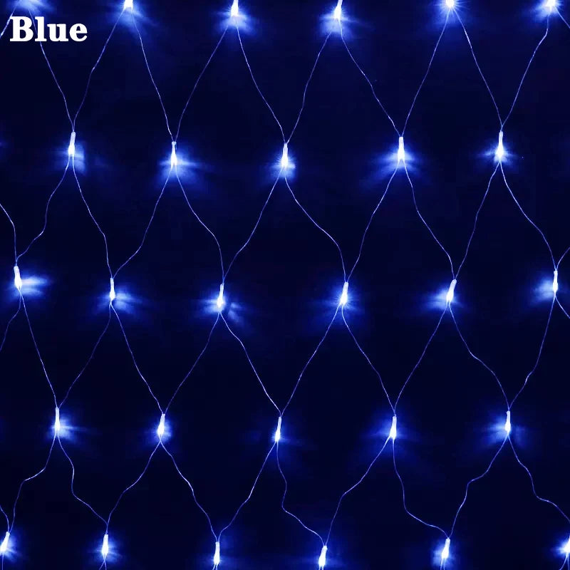 3x2m luz de natal rede malha cortina luzes decoração festa casamento ao ar livre lâmpada à prova dwaterproof água cortina luz