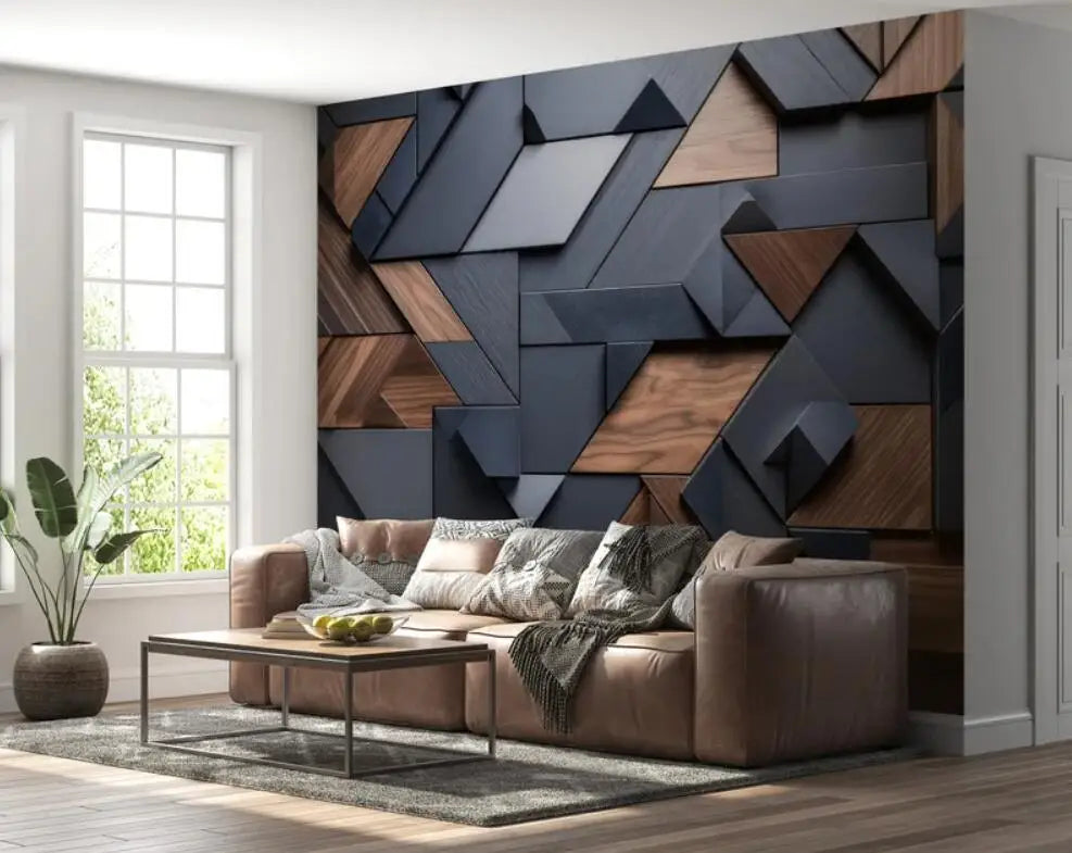 Beibehang Personalize a mais recente decoração de quarto e sala de estar com papel de parede de fundo geométrico abstrato tridimensional