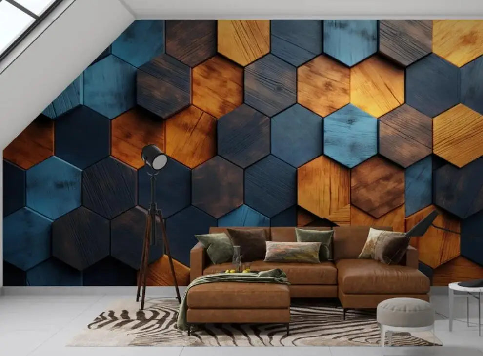 Beibehang Personalize a mais recente decoração de quarto e sala de estar com papel de parede de fundo geométrico abstrato tridimensional