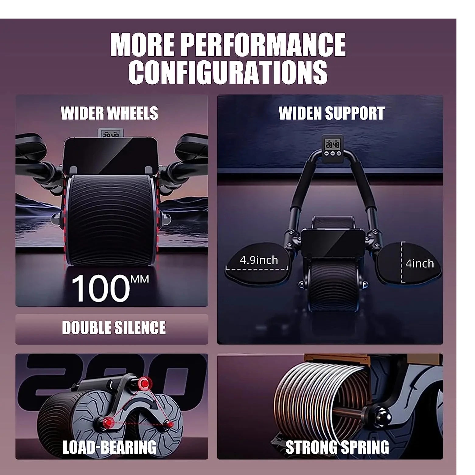 Suporte de cotovelo rebote automático roda abdominal núcleo muscular ab trainer com contador exibição fitness exercício rolo roda
