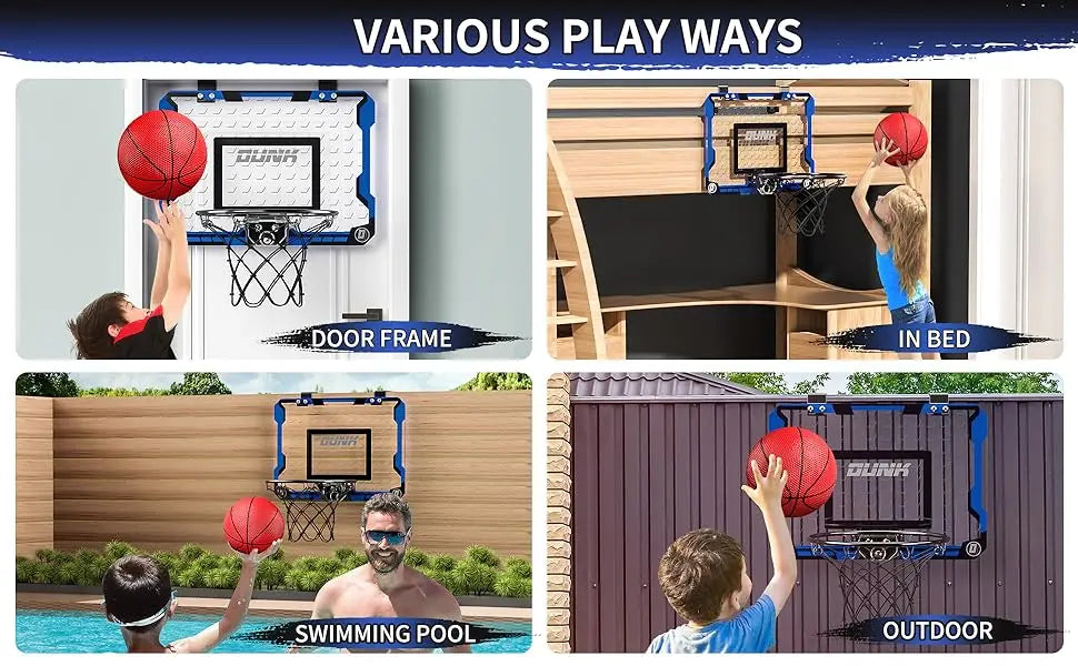 Eletrônico de parede Basketball Hoop, LED Light, Water Pool, Casa, Jogo Suprimentos, Festa da família, 4 Basketball Hoop