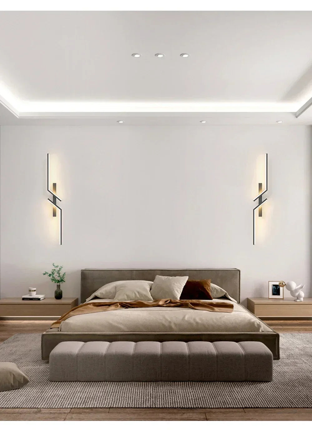 Moderna lâmpada de parede led 100/120cm tira longa arandela sala estar quarto cabeceira barra decoração casa controle remoto led lustre