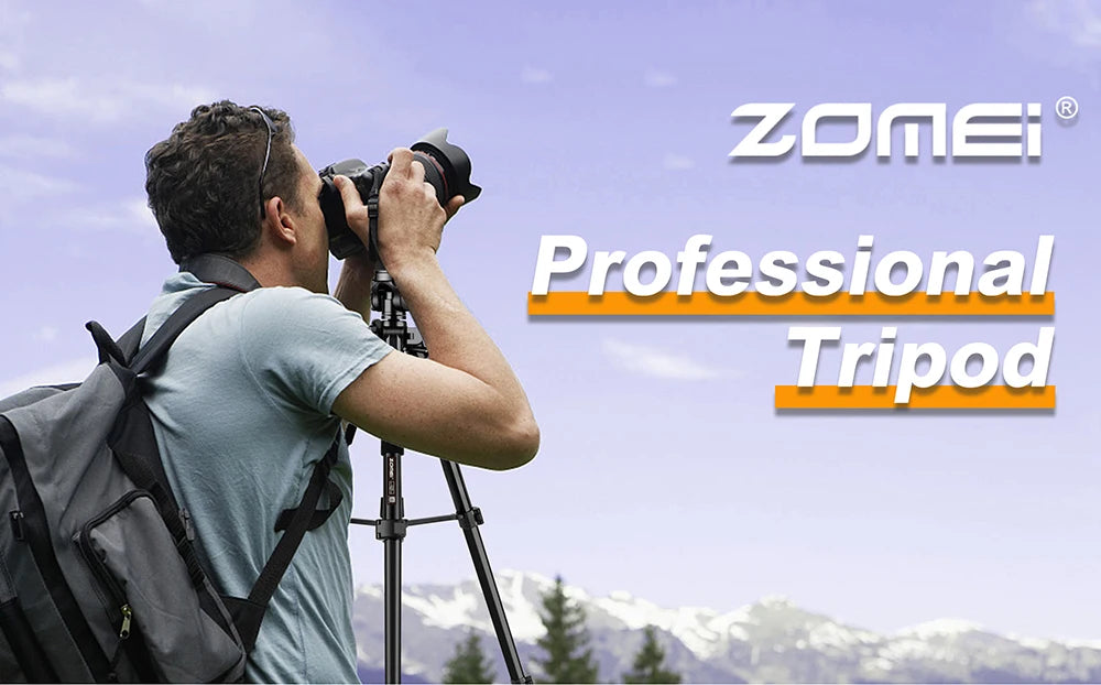 Zomei Q188 188cm Acessórios de fotografia profissional câmera de vídeo tripé DSLR para telefone com suporte para telefone