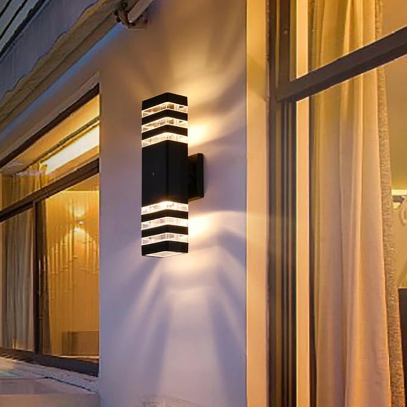 Led luzes de parede ao ar livre e27 para cima para baixo arandela exterior ip65 à prova dip65 água led arandela lâmpada para varanda porta da frente jardim lâmpada parede