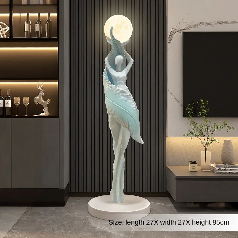 Home Decor Pena Abstrata Menina Arte Escultura, Tamanho Grande Figura Estátua, Sala de Estar Decoração Pavimento, Resina Artesanato Presente, Arte Moderna Ornamento
