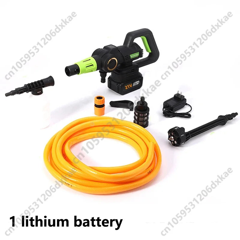 Máquina de lavar carro elétrica sem escova, 21v, alta tensão, pistola de água, sem fio, alta potência, máquina de limpeza