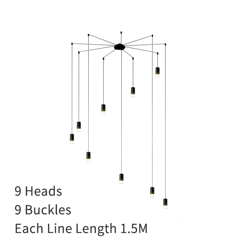 Estilo nórdico led g9 sótão lustre adequado para sala de estar lâmpada pendente cozinha sala jantar luz pingente iluminação interior