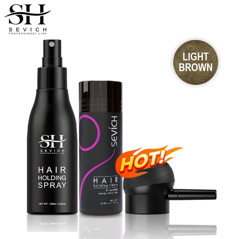 3 pçs conjunto de fibras de cabelo queratina construção do cabelo estilo em pó perda de cabelo instantâneo recrescimento espessamento pós linha fina barba enchimento