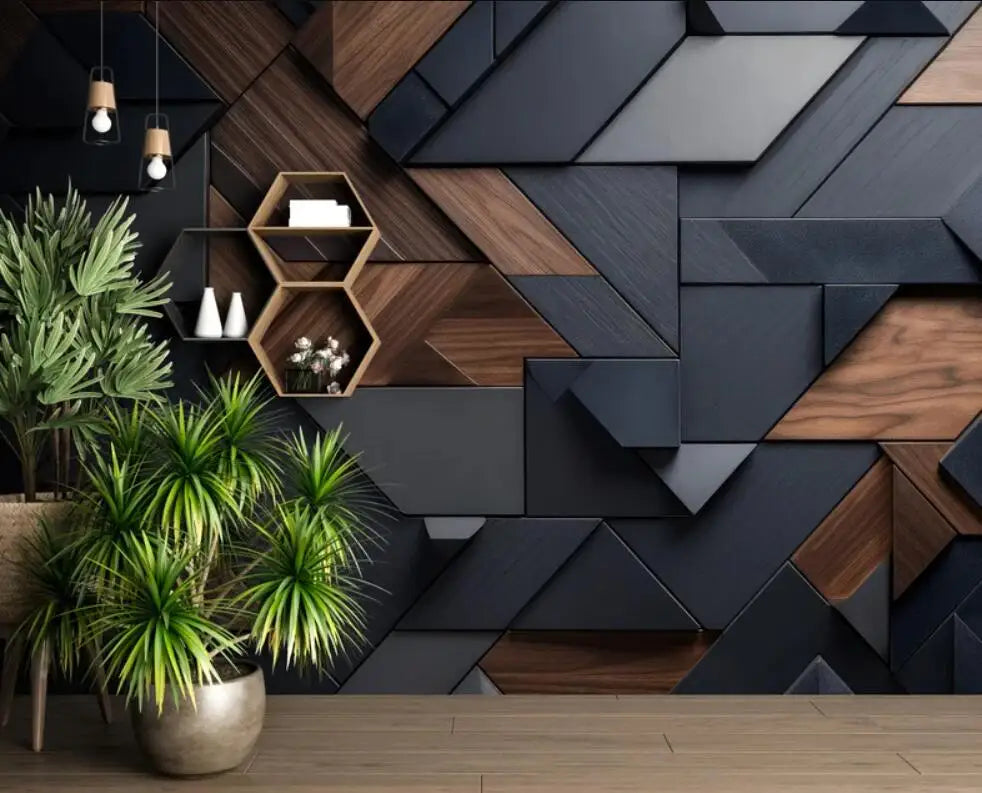 Beibehang Personalize a mais recente decoração de quarto e sala de estar com papel de parede de fundo geométrico abstrato tridimensional