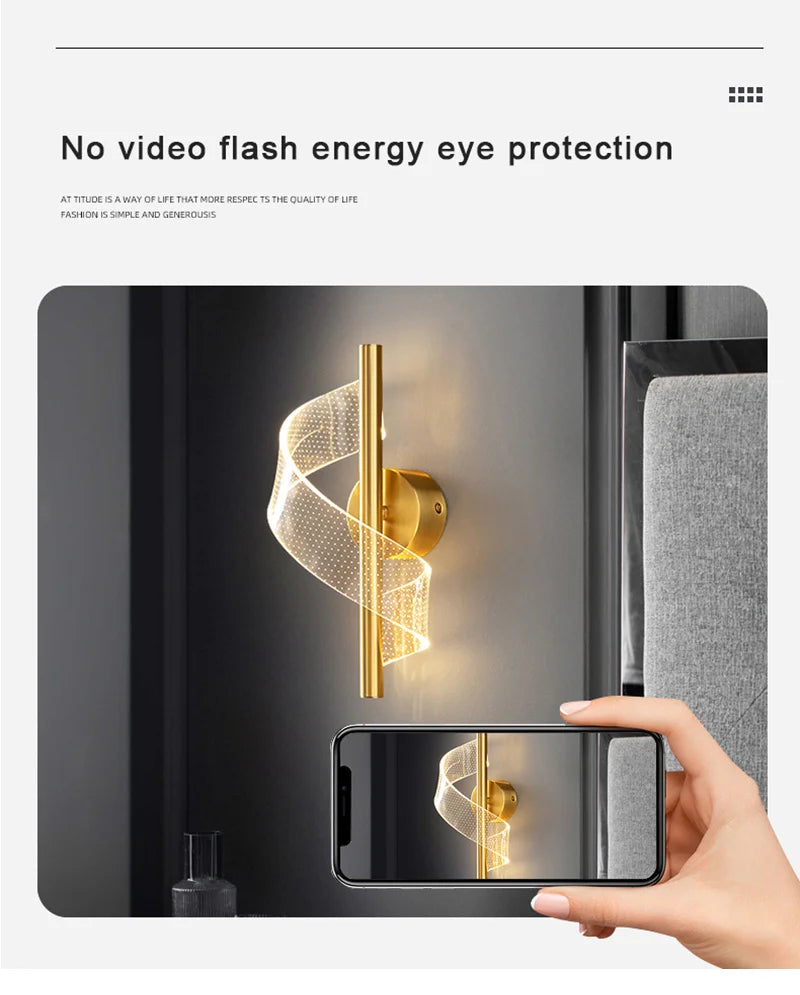 Nordic conduziu a lâmpada de parede iluminação interior para o quarto cabeceira sala fundo luz parede moderna decoração interior arandelas