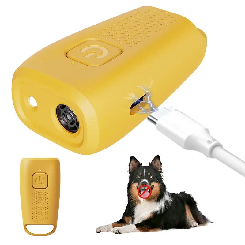 MINI ULTRSONIC DOG TRAINER Repelente de cães Repelente ultrassônico de cães com LED eficaz para cães Dispositivo de treinamento anti-latidos