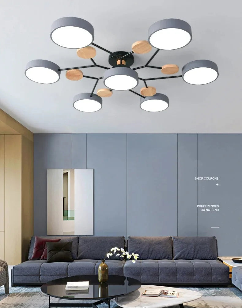 Lustre LED com 3 Cores Diferentes, Iluminação Interior, Adequado para Sala de Estar, Quarto, Hotel, Apartamento, Estudo, Decoração do Lar