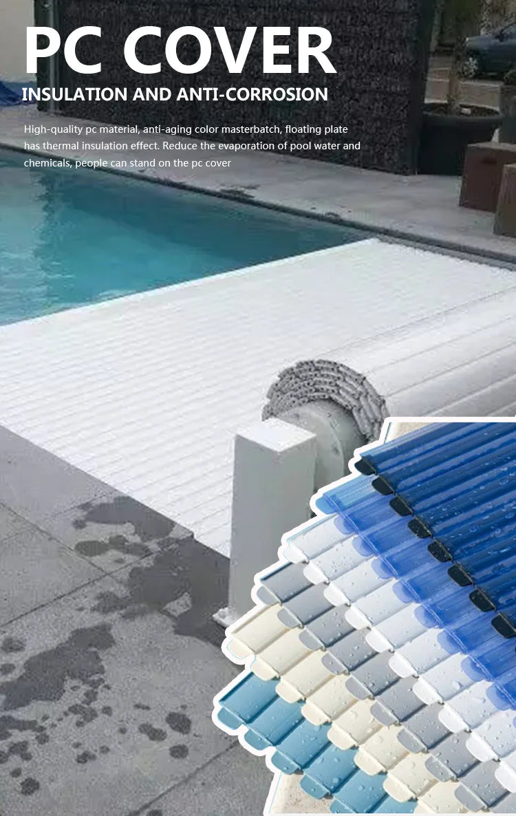 Acessórios para piscina Cobertura retrátil automática de policarbonato personalizada de acordo com a piscina