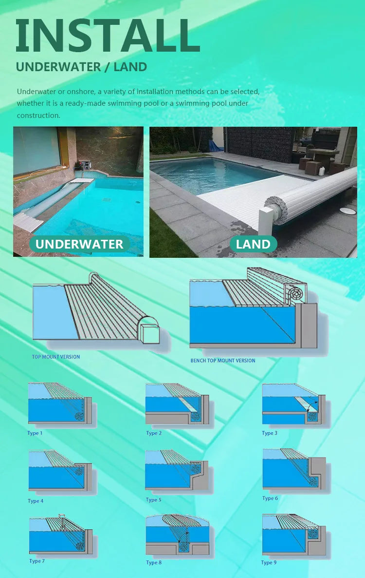Acessórios para piscina Cobertura retrátil automática de policarbonato personalizada de acordo com a piscina
