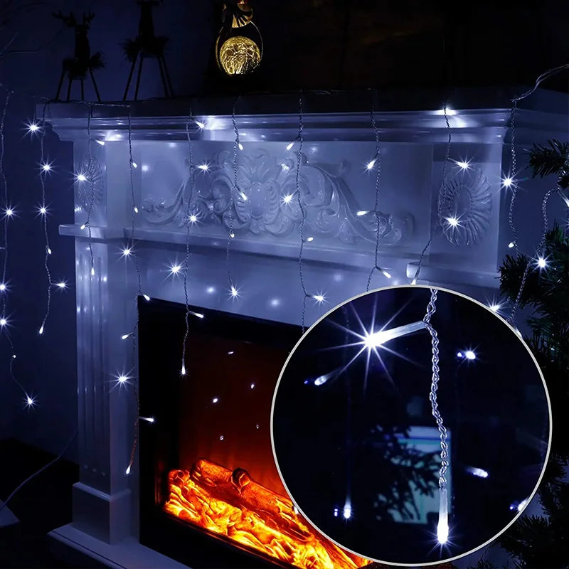 8 modos usb vara de gelo luz corda natal led luz guirlanda interior festa em casa jardim ano novo quarto cortina decoração