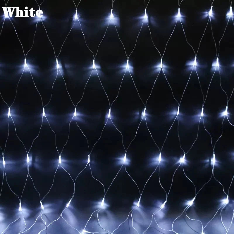 3x2m luz de natal rede malha cortina luzes decoração festa casamento ao ar livre lâmpada à prova dwaterproof água cortina luz