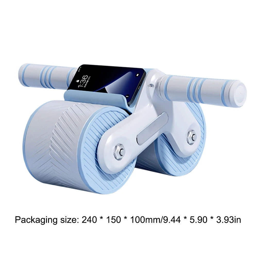 Exercício de roda abdominal para treinamento de musculação, design de roda dupla, roda abdominal Fitness, rebote automático, antiderrapante
