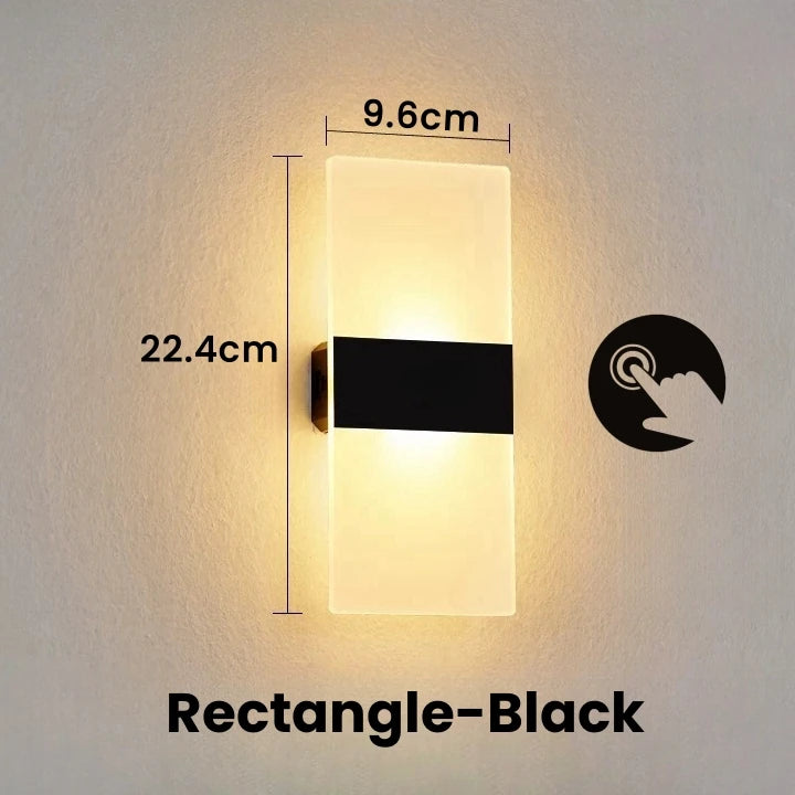 Interruptor do sensor de toque conduziu a lâmpada parede usb recarregável sem fio acrílico escada luz da noite quarto corredor cozinha arandela iluminação