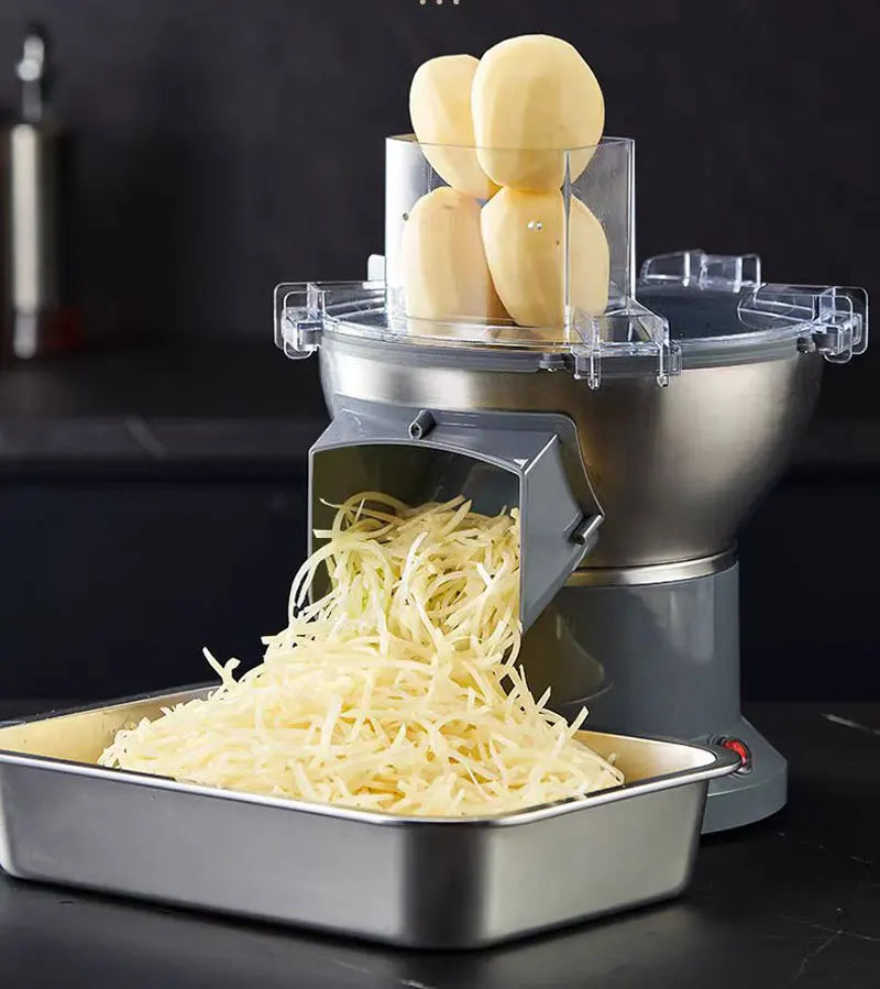 Cortador elétrico de batatas fritas e batatas fritas, fatiador de cenoura, máquina raladora, granulador de presunto, processador de alimentos